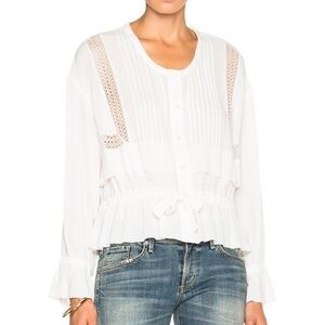 IRO FAREL CROCHET-TRIM DRAWSTRING TOP